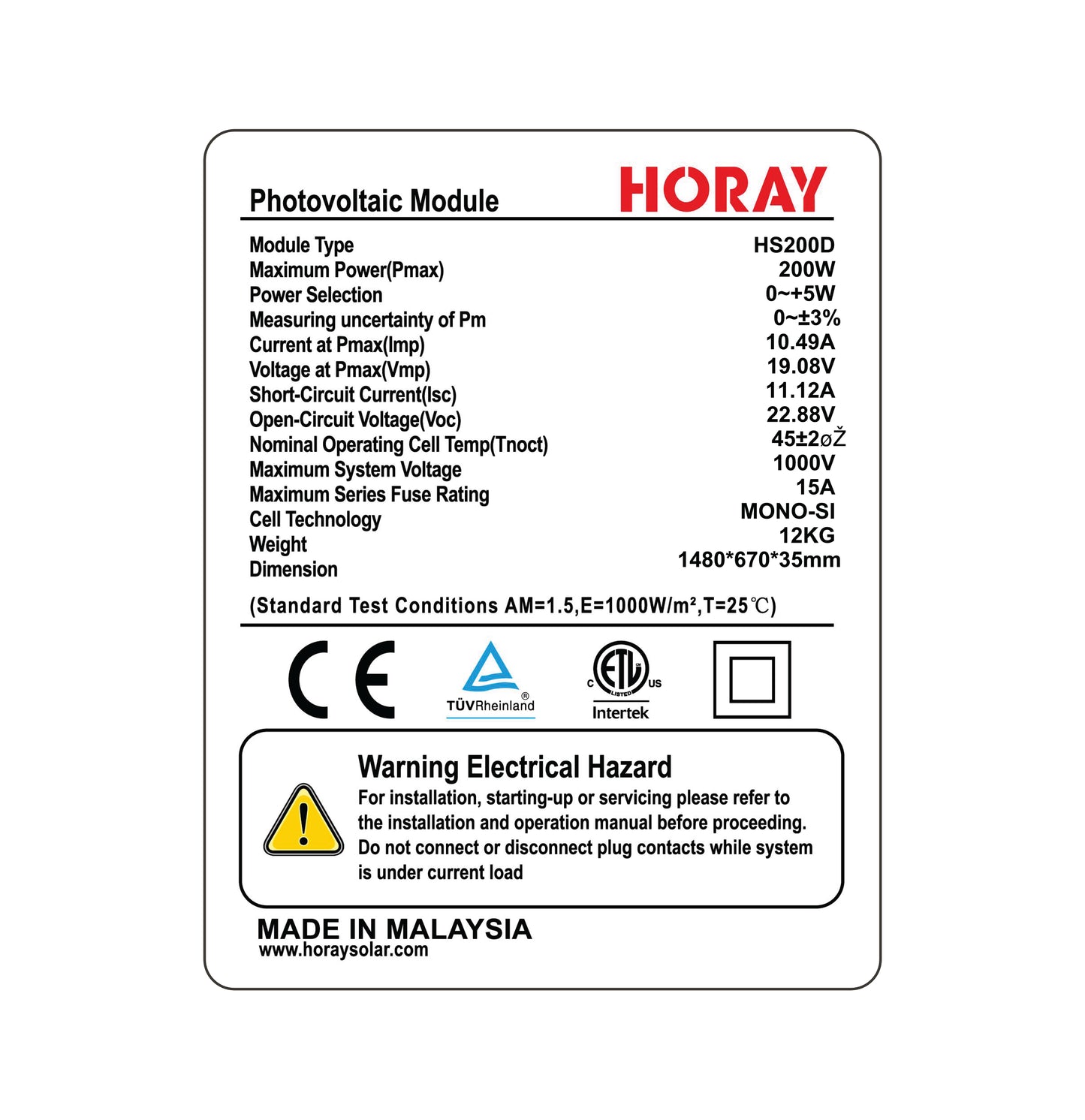 200 Watt Solar Panel | High Efficiency 12V Monocrystalline (20% Efficiency) | 25-Year Power Output Warranty