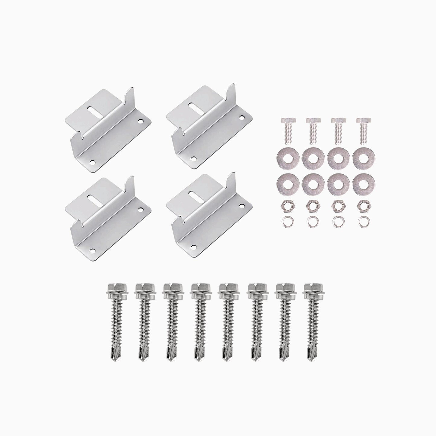 Solar Panel Mounting Z Brackets Lightweight Aluminum Corrosion-Free Construction for RVs, Trailers, Boats, Yachts, Wall and Other Off Gird Roof Installation, one set of 4 Units,Gray