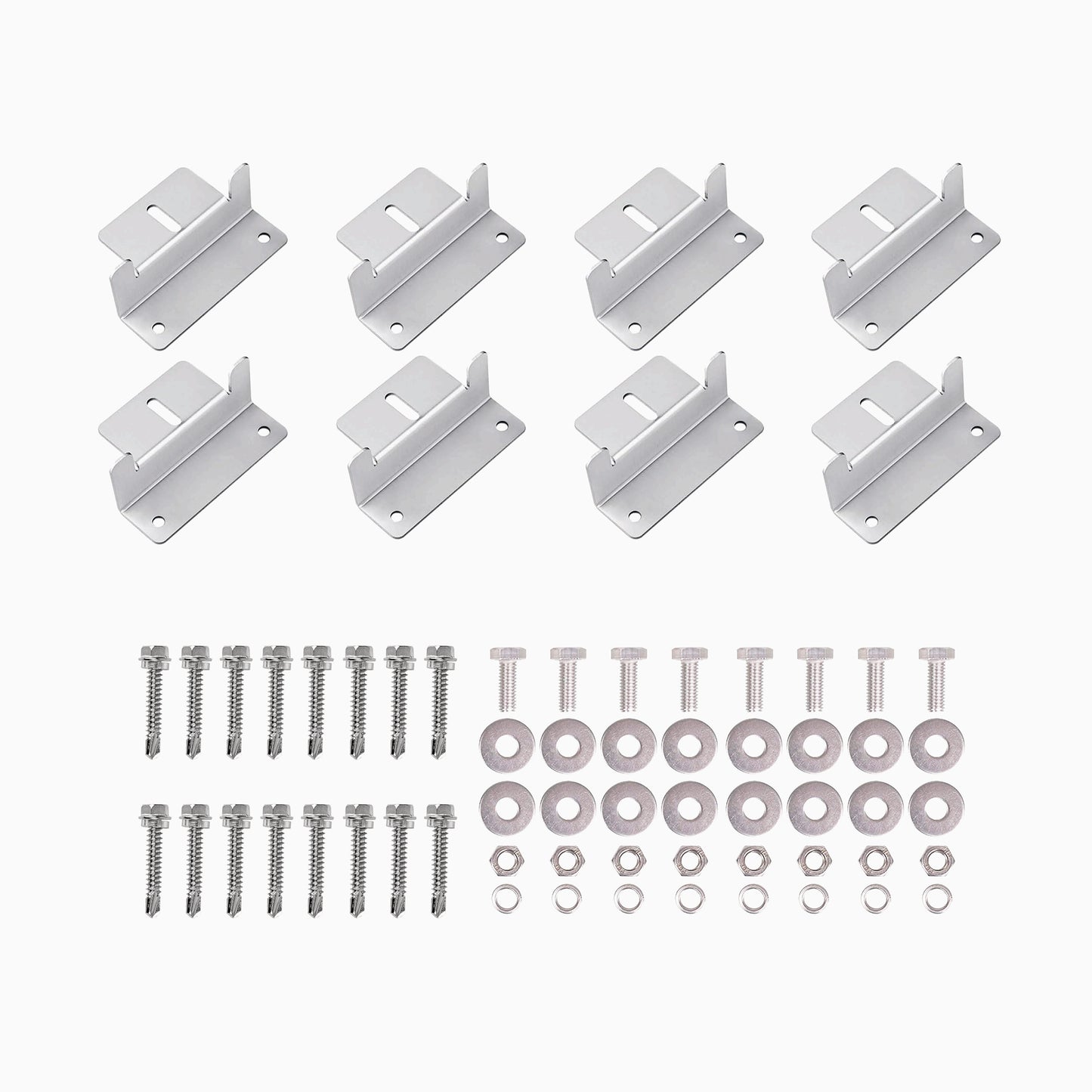 Solar Panel Mounting Z Brackets Lightweight Aluminum Corrosion-Free Construction for RVs, Trailers, Boats, Yachts, Wall and Other Off Gird Roof Installation, one set of 4 Units,Gray